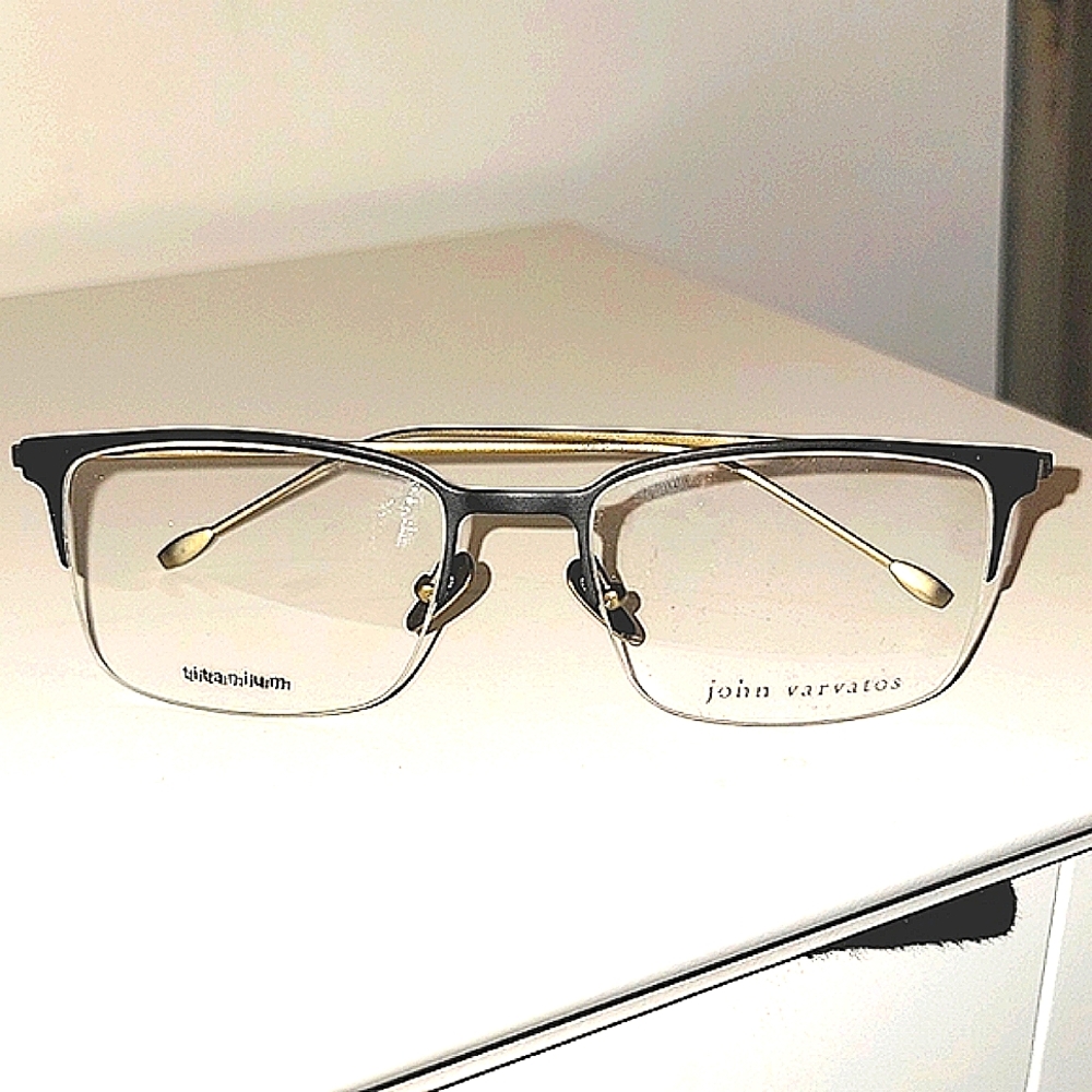 John Varvatos Titanium Semi-Rimless Opthalmic